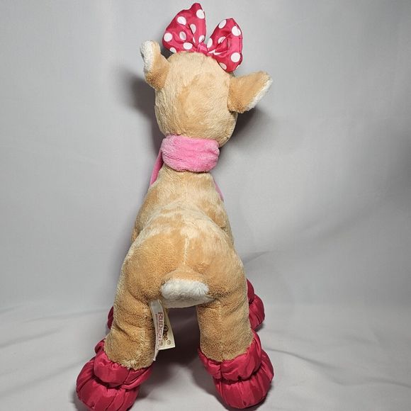Dandee Clarice Plush Rudolph Red Nose Reindeer Pink Scarf Christmas Toy 13" - Picture 6 of 12